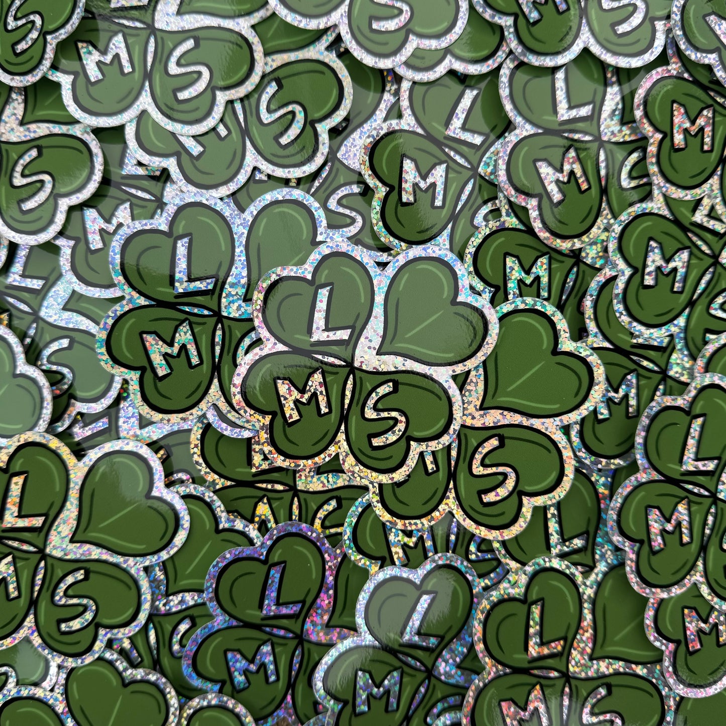 “LMS” Glitter Clover Sticker